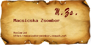 Macsicska Zsombor névjegykártya